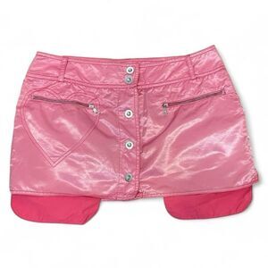 NWT BGN Mini Skirt Pink With Zipper Pockets and Low Hanging Pockets Euro 36 US 6